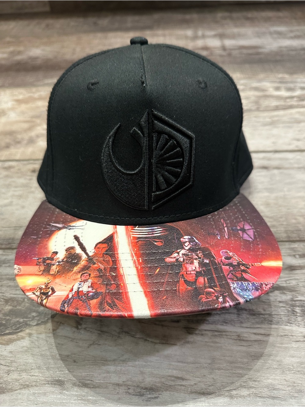 Black Snapback Hat with Star Wars Brim